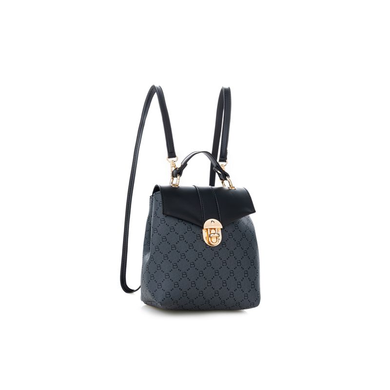 Fashion, accesorii si bijuterii - Femei - Accesorii femei - Genti si rucsacuri femei - Rucsac, Lucky Bees, dama, negru şi gri, 20x10x23 cm, piele polivinilica - Infinity.ro