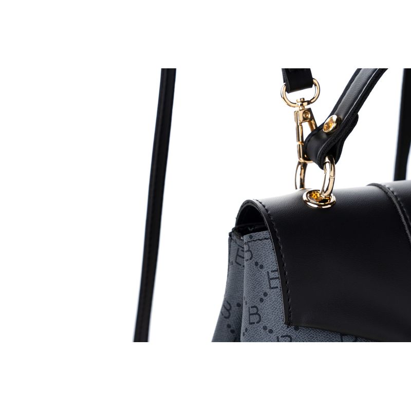 Fashion, accesorii si bijuterii - Femei - Accesorii femei - Genti si rucsacuri femei - Rucsac, Lucky Bees, dama, negru şi gri, 20x10x23 cm, piele polivinilica - Infinity.ro