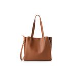 Fashion, accesorii si bijuterii - Femei - Accesorii femei - Genti si rucsacuri femei - Geanta tote, Lucky Bees, piele polivinilica, maro deschis, 32x13x27 cm - Infinity.ro