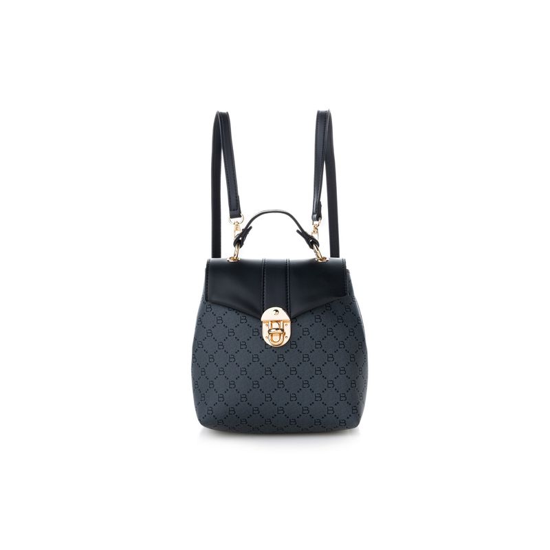 Fashion, accesorii si bijuterii - Femei - Accesorii femei - Genti si rucsacuri femei - Rucsac, Lucky Bees, dama, negru şi gri, 20x10x23 cm, piele polivinilica - Infinity.ro