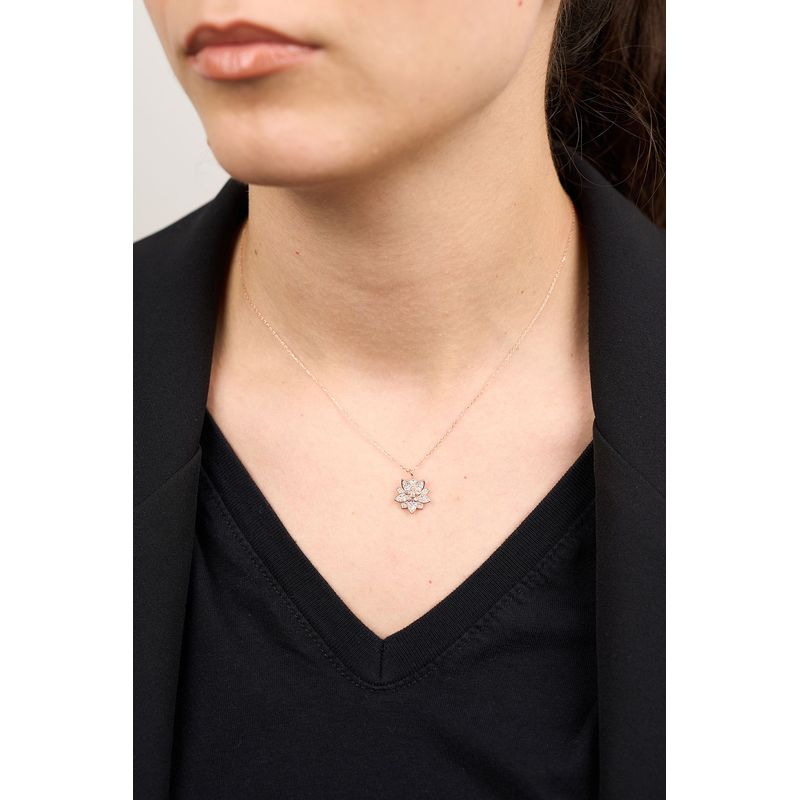 Fashion, accesorii si bijuterii - Femei - Bijuterii femei - Coliere femei - Colier, Heliophilia, argint 925, roz, piatra zirconiu, 757ELS2236 - Infinity.ro