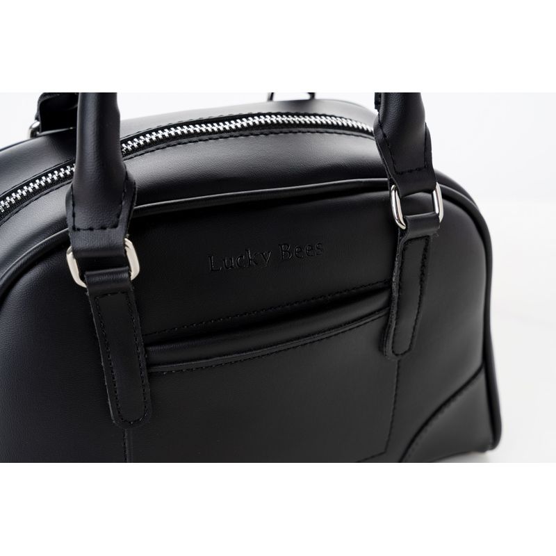 Fashion, accesorii si bijuterii - Femei - Accesorii femei - Genti si rucsacuri femei - Geanta de mana, Lucky Bees, piele polivinilica, negru, 25x11x18 cm - Infinity.ro