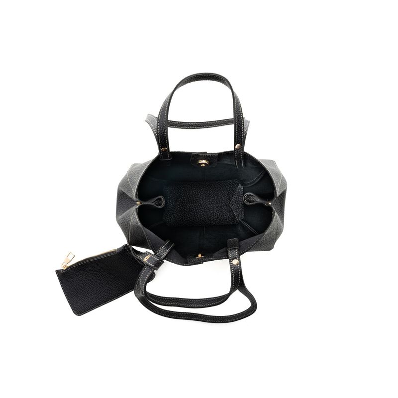 Fashion, accesorii si bijuterii - Femei - Accesorii femei - Genti si rucsacuri femei - Geanta de umar, Lucky Bees, dama, negru, 28x13x22 cm, piele polivinil - Infinity.ro