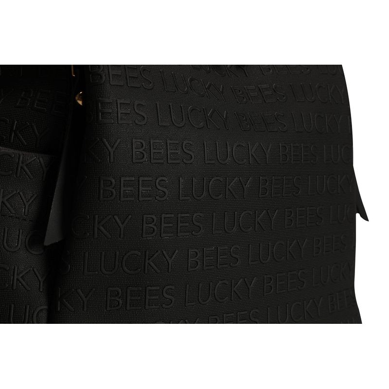 Fashion, accesorii si bijuterii - Femei - Accesorii femei - Genti si rucsacuri femei - Rucsac, Lucky Bees, piele polivinilica, negru, 34x13x35 cm - Infinity.ro