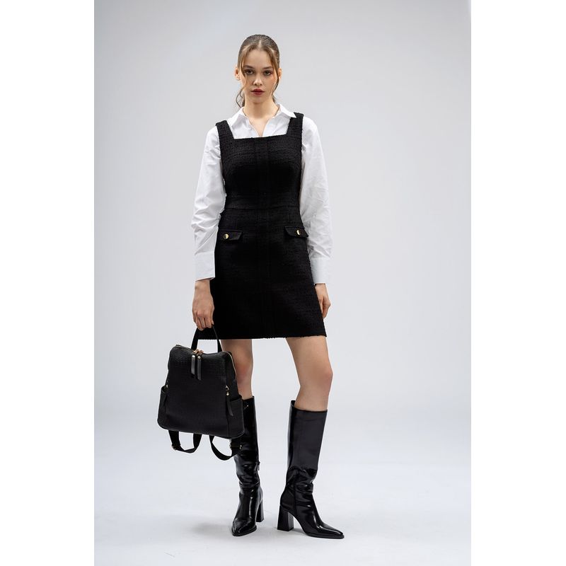 Fashion, accesorii si bijuterii - Femei - Accesorii femei - Genti si rucsacuri femei - Rucsac, Lucky Bees, piele polivinilica, negru, 34x13x35 cm - Infinity.ro