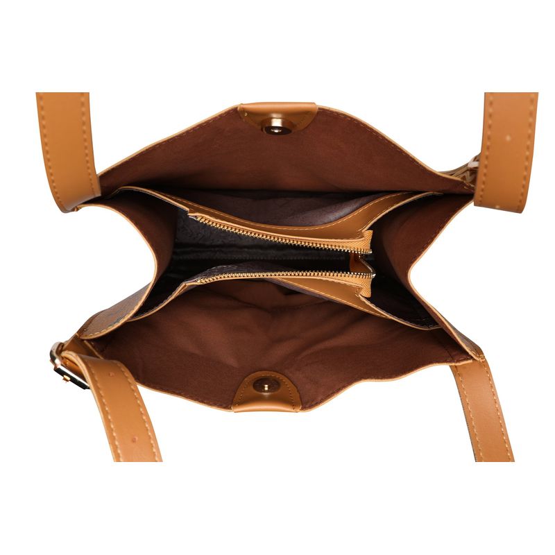 Fashion, accesorii si bijuterii - Femei - Accesorii femei - Genti si rucsacuri femei - Geanta tote, Lucky Bees, piele polivinilica, mustar, 28x10x31 cm - Infinity.ro