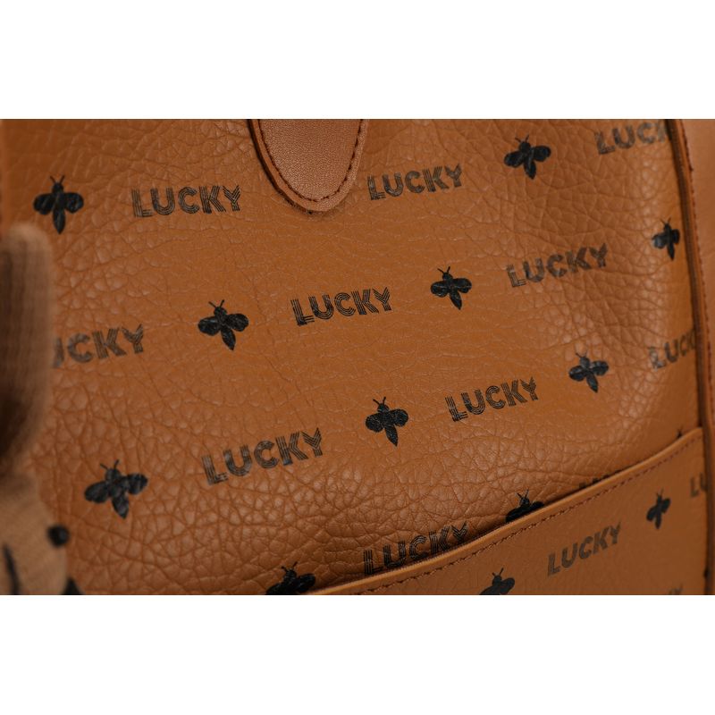 Fashion, accesorii si bijuterii - Femei - Accesorii femei - Genti si rucsacuri femei - Geanta tote, Lucky Bees, piele polivinilica, mustar, 28x10x31 cm - Infinity.ro