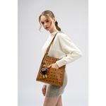 Fashion, accesorii si bijuterii - Femei - Accesorii femei - Genti si rucsacuri femei - Geanta tote, Lucky Bees, piele polivinilica, mustar, 28x10x31 cm - Infinity.ro