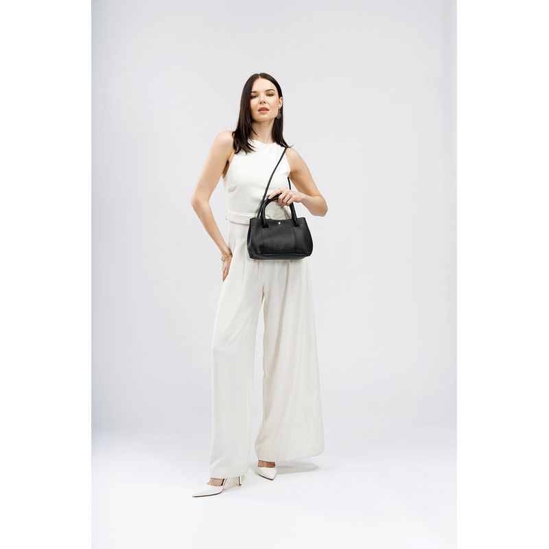 Fashion, accesorii si bijuterii - Femei - Accesorii femei - Genti si rucsacuri femei - Geanta de umar, Lucky Bees, piele ecologica, negru, 28x10x17 cm - Infinity.ro