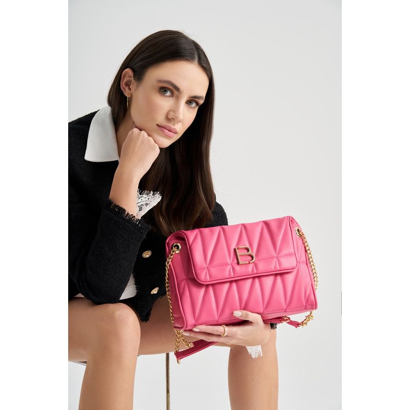 Fashion, accesorii si bijuterii - Femei - Accesorii femei - Genti si rucsacuri femei - Geanta de umar, Lucky Bees, roz, 32x11x21 cm, piele sintetica - Infinity.ro