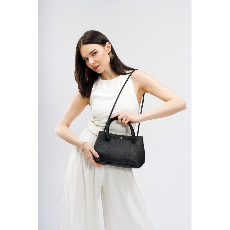 Fashion, accesorii si bijuterii - Femei - Accesorii femei - Genti si rucsacuri femei - Geanta de umar, Lucky Bees, piele ecologica, negru, 28x10x17 cm - Infinity.ro