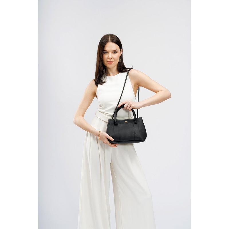 Fashion, accesorii si bijuterii - Femei - Accesorii femei - Genti si rucsacuri femei - Geanta de umar, Lucky Bees, piele ecologica, negru, 28x10x17 cm - Infinity.ro