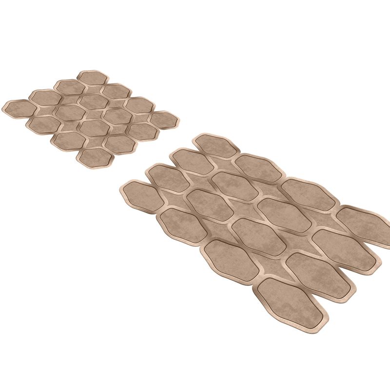 Casa si Gradina - Textile si covoare - Covoare - Covorase baie - Set covorase de baie, L'essentiel Maison, crem, 50x60 cm si 60x100 cm, 100% poliester, antiderapant, 394ANR1655 - Infinity.ro