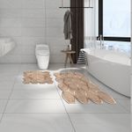 Casa si Gradina - Textile si covoare - Covoare - Covorase baie - Set covorase de baie, L'essentiel Maison, crem, 50x60 cm si 60x100 cm, 100% poliester, antiderapant, 394ANR1655 - Infinity.ro