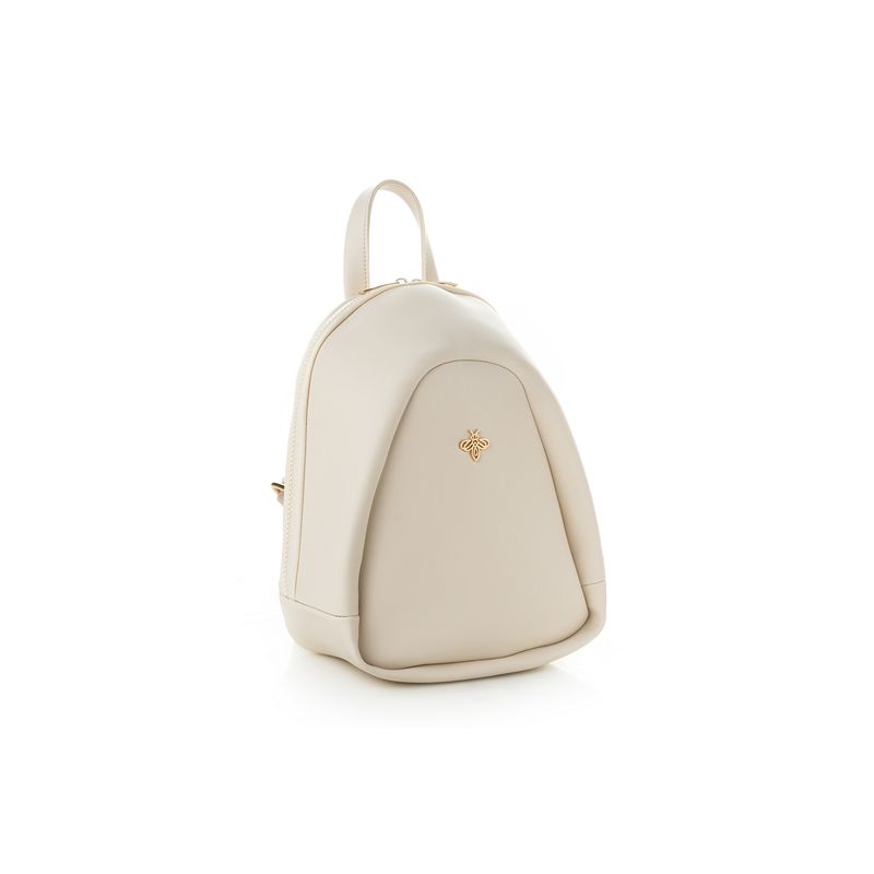 Fashion, accesorii si bijuterii - Femei - Accesorii femei - Genti si rucsacuri femei - Rucsac, Lucky Bees, piele polivinilica, crem, 23x11x27 cm - Infinity.ro