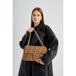 Fashion, accesorii si bijuterii - Femei - Accesorii femei - Genti si rucsacuri femei - Geanta de umar, Lucky Bees, piele sintetica, camel, 31x10x19 cm - Infinity.ro