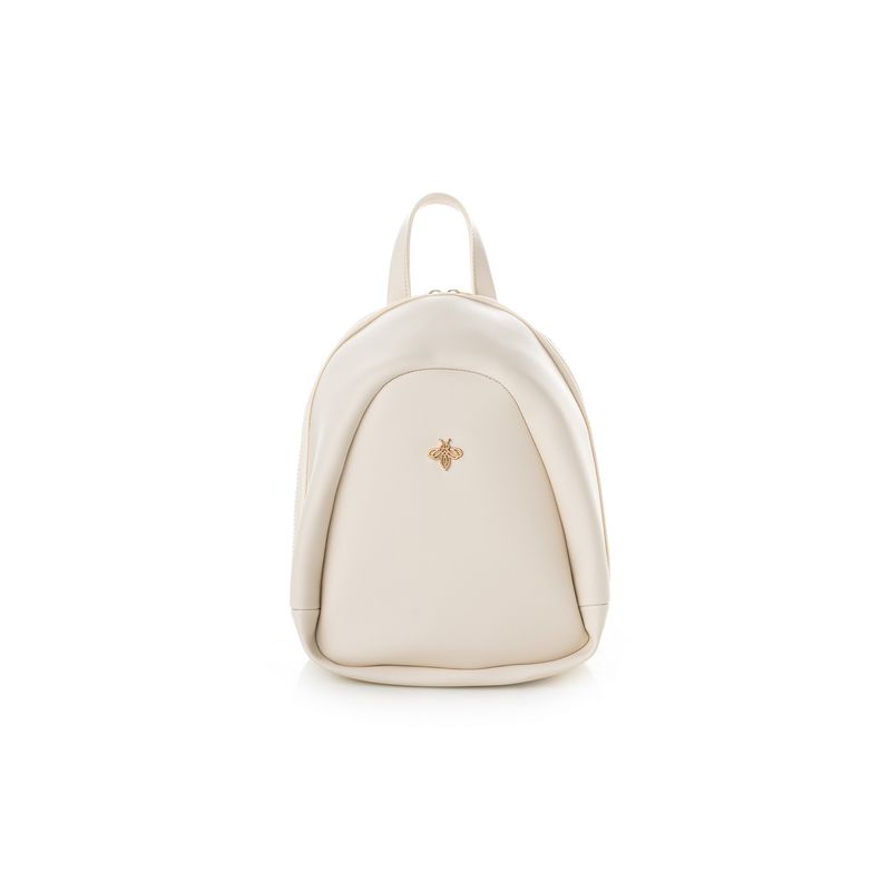 Fashion, accesorii si bijuterii - Femei - Accesorii femei - Genti si rucsacuri femei - Rucsac, Lucky Bees, piele polivinilica, crem, 23x11x27 cm - Infinity.ro