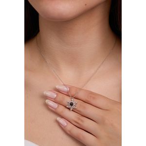 Colier, Heliophilia, argint 925, argintiu, lungime lant 42+5 cm, diametru pandantiv 1,5 cm, 757ELS2152