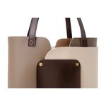 Fashion, accesorii si bijuterii - Femei - Accesorii femei - Genti si rucsacuri femei - Geanta tote, Lucky Bees, piele polivinilica, mink si crem, 30x12x26 cm - Infinity.ro