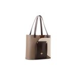 Fashion, accesorii si bijuterii - Femei - Accesorii femei - Genti si rucsacuri femei - Geanta tote, Lucky Bees, piele polivinilica, mink si crem, 30x12x26 cm - Infinity.ro