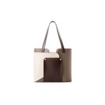 Fashion, accesorii si bijuterii - Femei - Accesorii femei - Genti si rucsacuri femei - Geanta tote, Lucky Bees, piele polivinilica, mink si crem, 30x12x26 cm - Infinity.ro