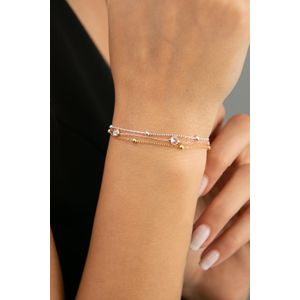 Bratara, Heliophilia, argint 925, multicolor, 18 cm, zirconiu