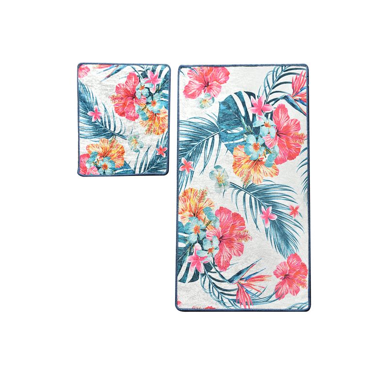 Casa si Gradina - Textile si covoare - Covoare - Covorase baie - Set covorase de baie, L'essentiel Maison, multicolor, 50x60 cm si 60x100 cm, 100% poliester, antiderapant, 359CHL2373 - Infinity.ro