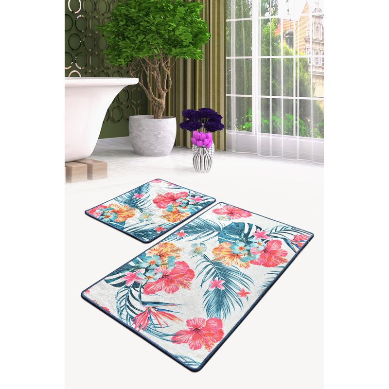 Casa si Gradina - Textile si covoare - Covoare - Covorase baie - Set covorase de baie, L'essentiel Maison, multicolor, 50x60 cm si 60x100 cm, 100% poliester, antiderapant, 359CHL2373 - Infinity.ro