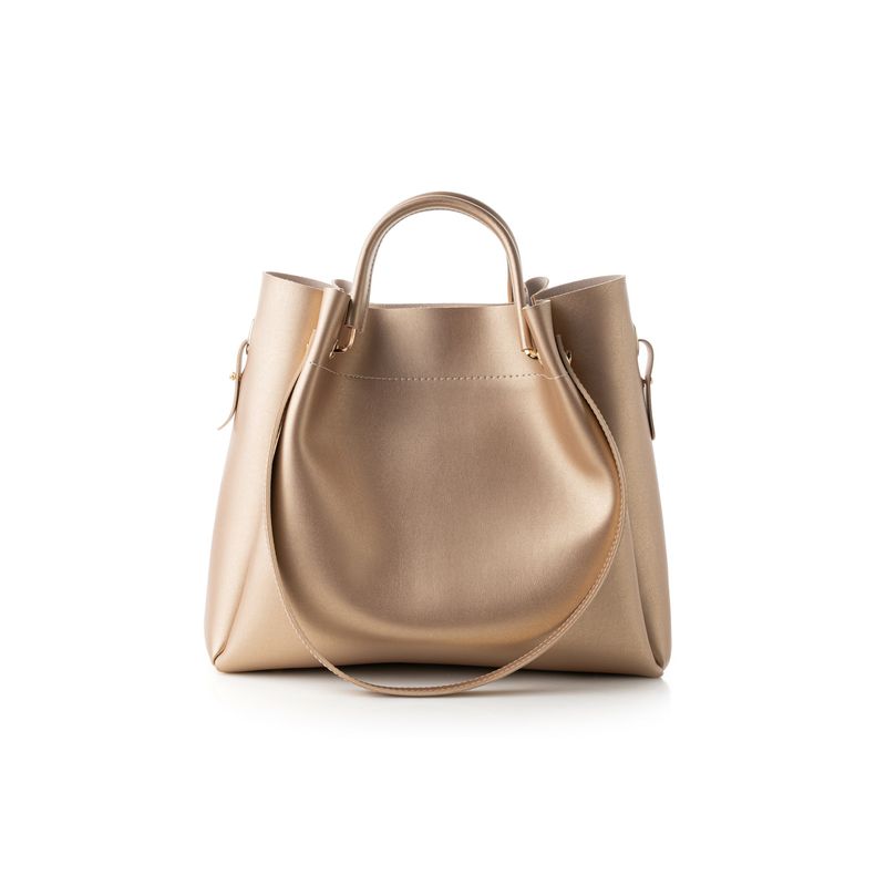 Fashion, accesorii si bijuterii - Femei - Accesorii femei - Genti si rucsacuri femei - Geanta de umar, Lucky Bees, dama, auriu, 36x12x33 cm, piele ecologica - Infinity.ro