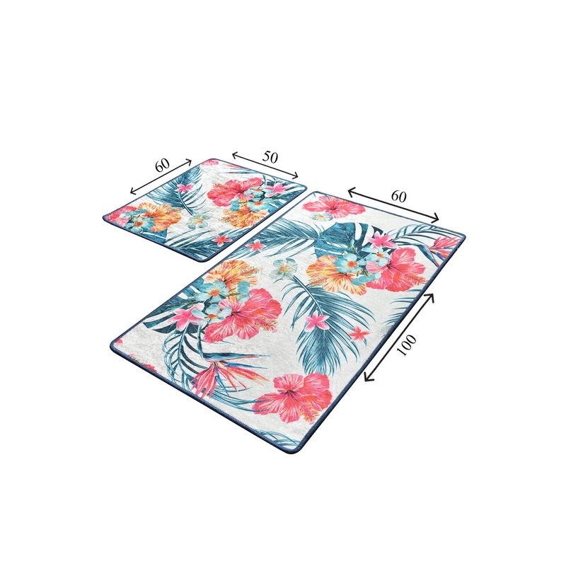 Casa si Gradina - Textile si covoare - Covoare - Covorase baie - Set covorase de baie, L'essentiel Maison, multicolor, 50x60 cm si 60x100 cm, 100% poliester, antiderapant, 359CHL2373 - Infinity.ro
