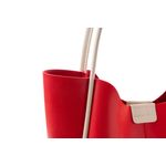 Fashion, accesorii si bijuterii - Femei - Accesorii femei - Genti si rucsacuri femei - Geanta tote, Lucky Bees, piele polivinilica, rosu crem, 30x9x29 cm - Infinity.ro