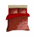 Casa si Gradina - Textile si covoare - Lenjerii de pat - Seturi de lenjerie - Set lenjerie de pat dublu, L'essentiel Maison, rosu alb maro, 200x220 cm, microsatina poliester si bumbac, imprimeu 3d - Infinity.ro