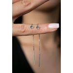 Fashion, accesorii si bijuterii - Femei - Bijuterii femei - Cercei femei - Cercei, Heliophilia, argint 925, argintiu, lungime lant 3 cm, diametru 6 mm, design threader - Infinity.ro