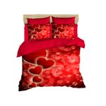 Casa si Gradina - Textile si covoare - Lenjerii de pat - Seturi de lenjerie - Set lenjerie pat dublu, L'essentiel Maison, rosu, 200x220 cm, microsatina poliester si bumbac - Infinity.ro
