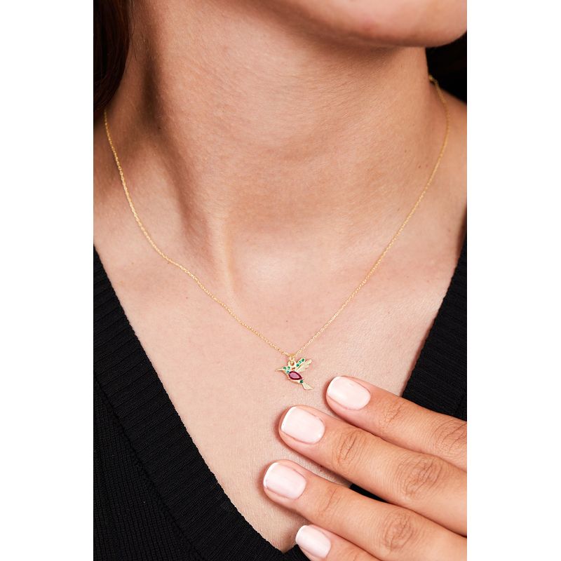 Fashion, accesorii si bijuterii - Femei - Bijuterii femei - Coliere femei - Colier, Heliophilia, argint 925, auriu, zirconiu, unisex, marime universala - Infinity.ro