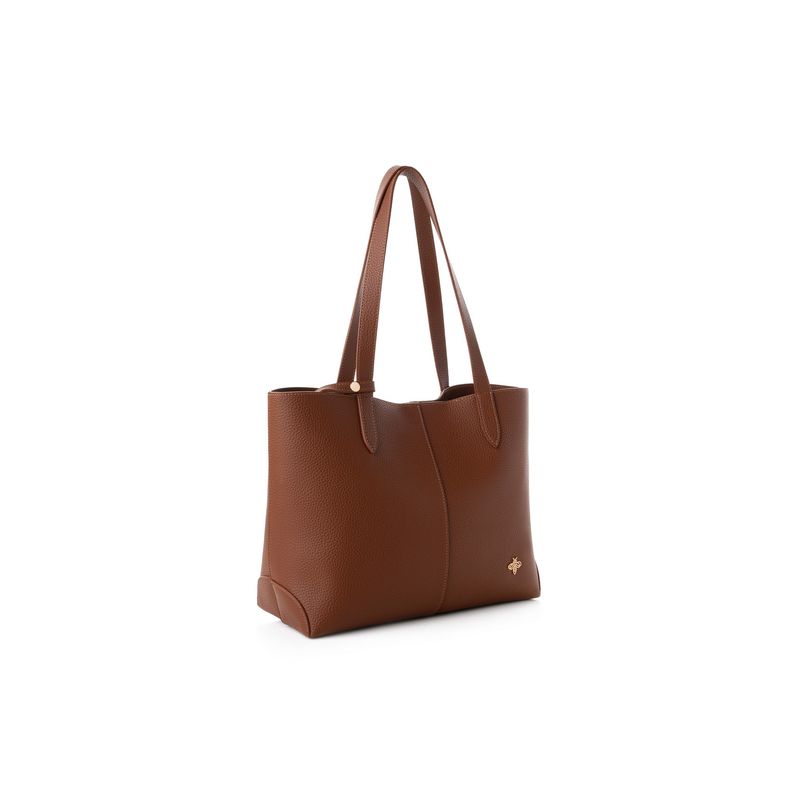 Fashion, accesorii si bijuterii - Femei - Accesorii femei - Genti si rucsacuri femei - Geanta tote, Lucky Bees, piele polivinilica, tan, 33x13x28 cm - Infinity.ro
