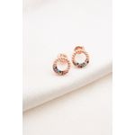 Fashion, accesorii si bijuterii - Femei - Bijuterii femei - Cercei femei - Cercei stud, Heliophilia, femei, argint 925, rose gold, diametru 9.6 mm, antialergic - Infinity.ro