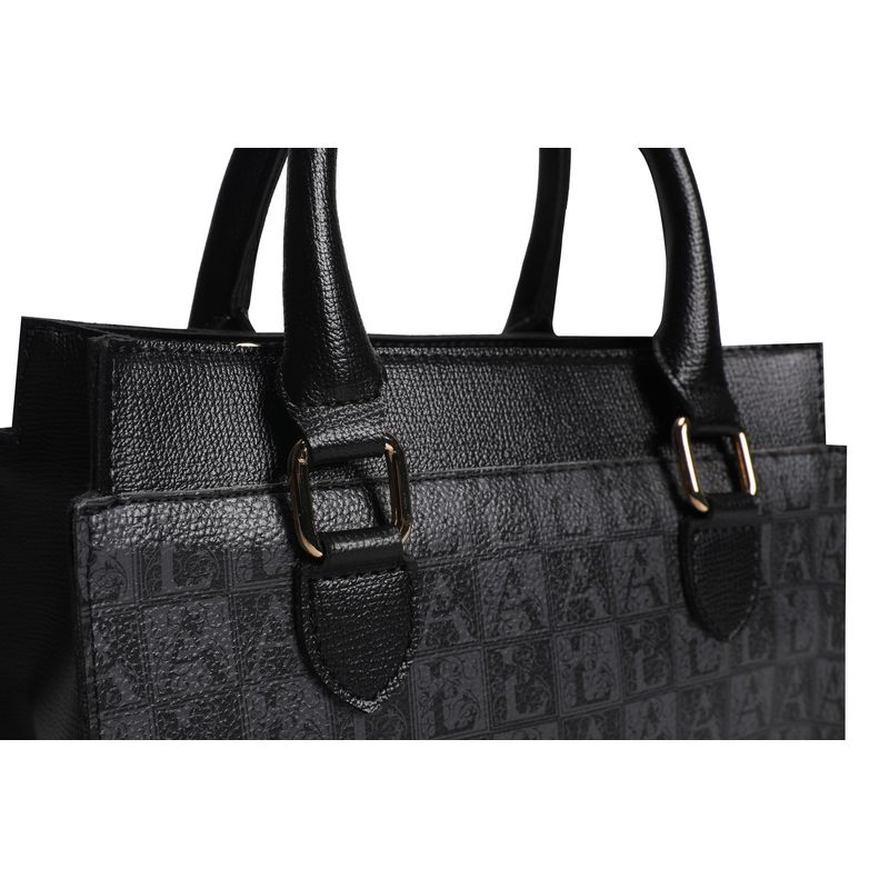 Fashion, accesorii si bijuterii - Femei - Accesorii femei - Genti si rucsacuri femei - Geanta de mana, Lucky Bees, piele polivinilica, negru, 28x12x21 cm - Infinity.ro