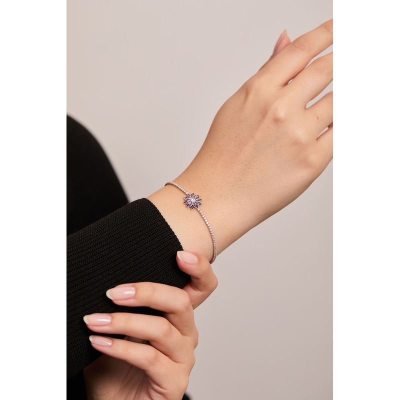 Fashion, accesorii si bijuterii - Femei - Bijuterii femei - Bratari femei - Bratara, Heliophilia, argint 925, mov, unica, 757ELS1596 - Infinity.ro