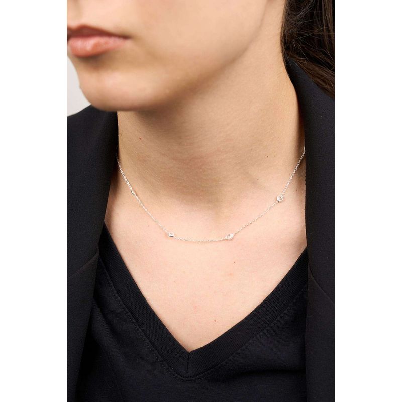 Fashion, accesorii si bijuterii - Femei - Bijuterii femei - Coliere femei - Colier, Heliophilia, argint 925, argintiu, piatra zircon, marime universala, 757ELS2243 - Infinity.ro