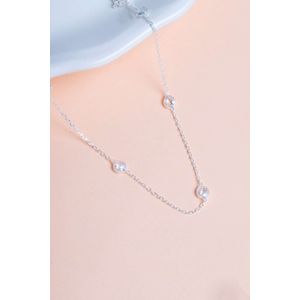 Colier, Heliophilia, argint 925, argintiu, piatra zircon, marime universala, 757ELS2243