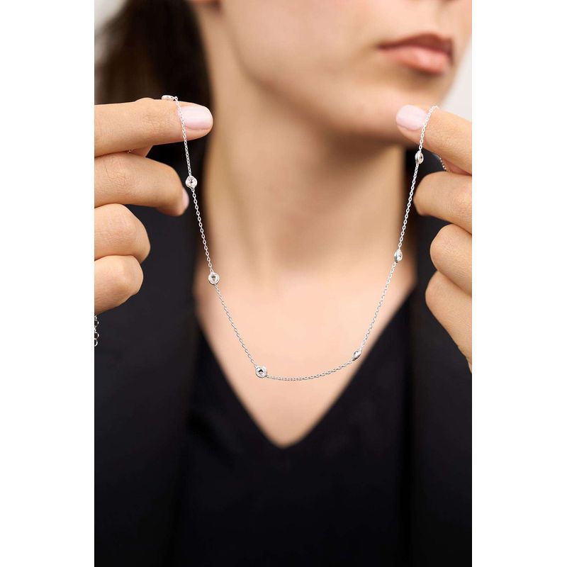 Fashion, accesorii si bijuterii - Femei - Bijuterii femei - Coliere femei - Colier, Heliophilia, argint 925, argintiu, piatra zircon, marime universala, 757ELS2243 - Infinity.ro