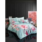 Casa si Gradina - Textile si covoare - Lenjerii de pat - Seturi de lenjerie - Set lenjerie de pat single, L'essentiel Maison, turcoaz rosu roz gri, 160x220 cm, microsatina poliester si bumbac - Infinity.ro