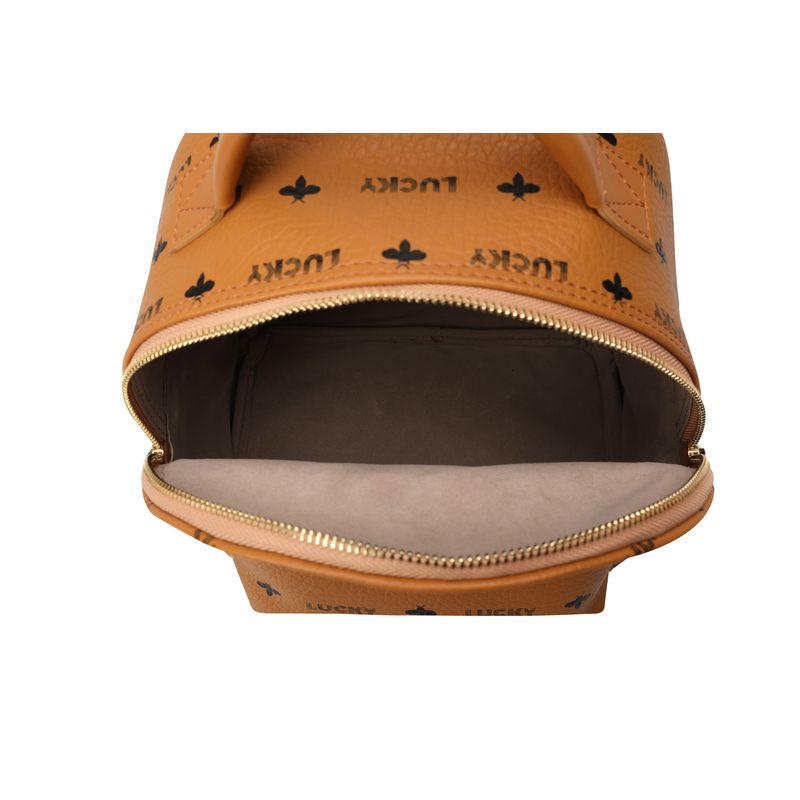 Fashion, accesorii si bijuterii - Femei - Accesorii femei - Genti si rucsacuri femei - Rucsac, Lucky Bees, dama, cafeniu, 24x14x26 cm, piele sintetica - Infinity.ro