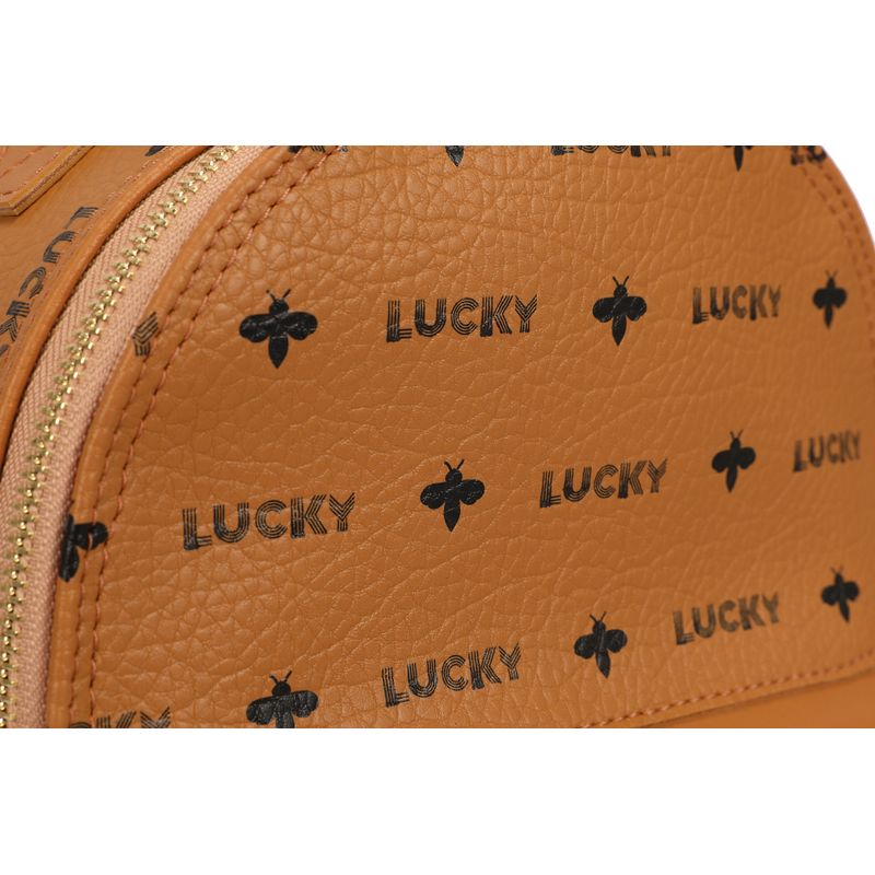 Fashion, accesorii si bijuterii - Femei - Accesorii femei - Genti si rucsacuri femei - Rucsac, Lucky Bees, dama, cafeniu, 24x14x26 cm, piele sintetica - Infinity.ro