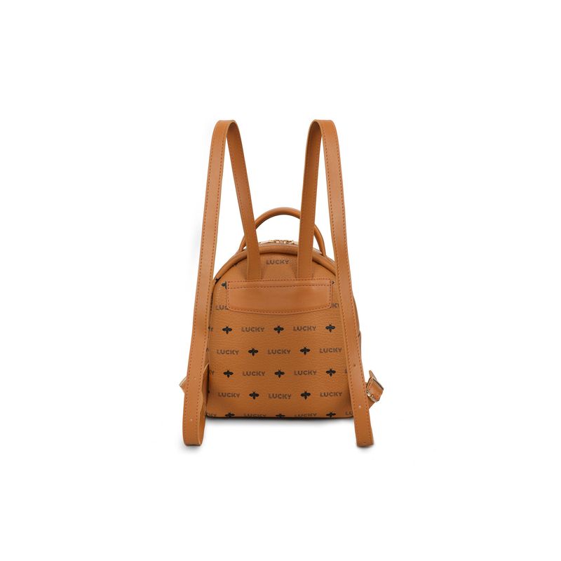 Fashion, accesorii si bijuterii - Femei - Accesorii femei - Genti si rucsacuri femei - Rucsac, Lucky Bees, dama, cafeniu, 24x14x26 cm, piele sintetica - Infinity.ro