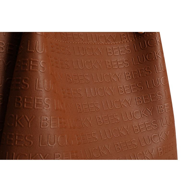 Fashion, accesorii si bijuterii - Femei - Accesorii femei - Genti si rucsacuri femei - Geanta de umar, Lucky Bees, piele sintetica, cafeniu, 36x12x33 cm - Infinity.ro