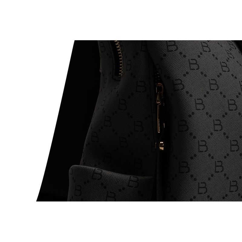 Fashion, accesorii si bijuterii - Femei - Accesorii femei - Genti si rucsacuri femei - Rucsac, Lucky Bees, dama, gri si negru, 34x13x35 cm, piele sintetica - Infinity.ro