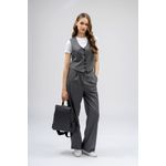 Fashion, accesorii si bijuterii - Femei - Accesorii femei - Genti si rucsacuri femei - Rucsac, Lucky Bees, dama, gri si negru, 34x13x35 cm, piele sintetica - Infinity.ro