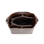 Fashion, accesorii si bijuterii - Femei - Accesorii femei - Genti si rucsacuri femei - Geanta tip bucket, Lucky Bees, dama, maro, 21x14x21 cm, piele sintetica - Infinity.ro